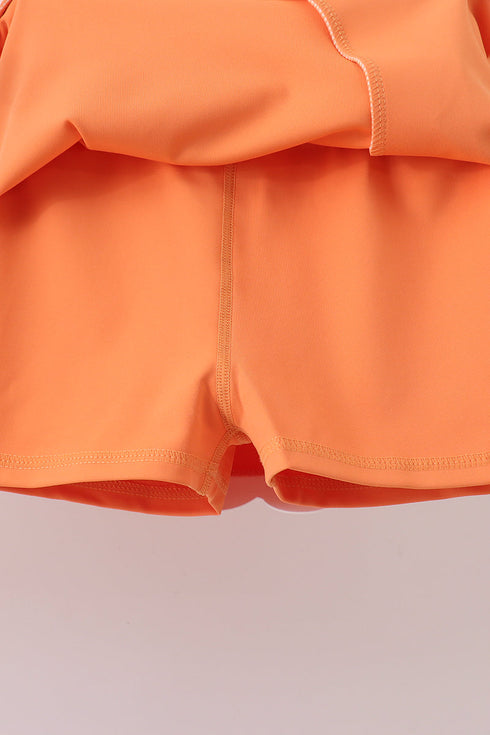 Orange Performance Scalloped Skorts Set
