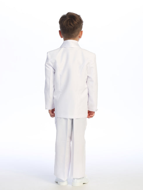 Little Boys White No Tail Round Shawl Collar Elegant 5 Pc Tuxedo Suit 2T-7