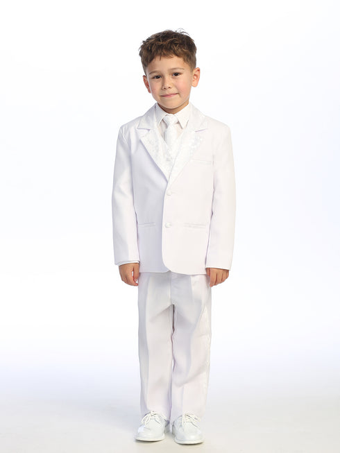 Boys White MARIA Embroidered Christening Baptism Suit 2T-12