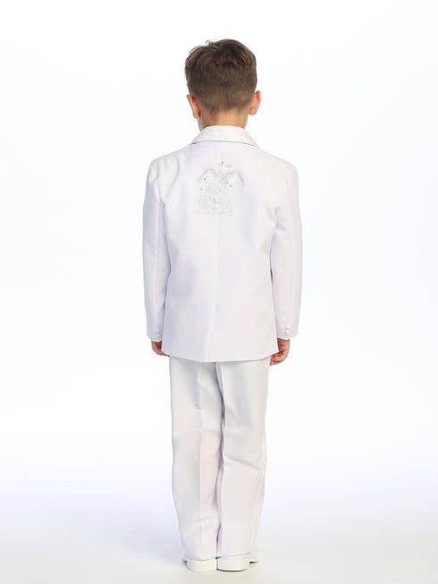 Baby Boys White CROSS Embroidered Jacket Christening Baptism Suit 6-24 Months