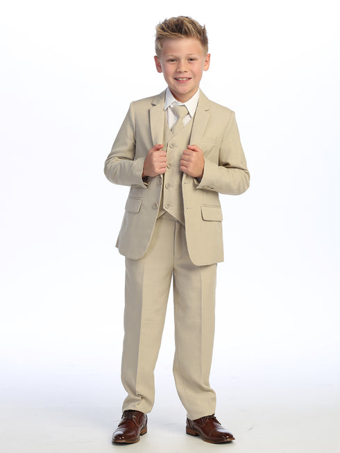 Stylish Slim Fit 5 Pieces Jacket Vest Pants Suit for Baby Boys, Sizes 6-24M