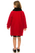 Girls Red Single Breasted Faux Fur Collar Winter Coat 2-16 - SophiasStyle.com