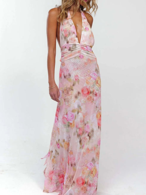 floral-halter-neck-deep-v-maxi-dress-OhSoStyled-Sophia's-Style-2