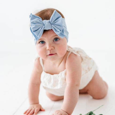 fab-bow-lous®-dusty-blue Baby Bling Bows clips headbands - Sophia's Style-