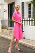 tied-button-up-shirt-dress Sophia's Trends - Sophia's Style-Hot Pink-XL