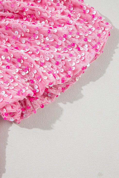 sequin-single-shoulder-short-sleeve-mini-dress Sophia's Trends - Sophia's Style--