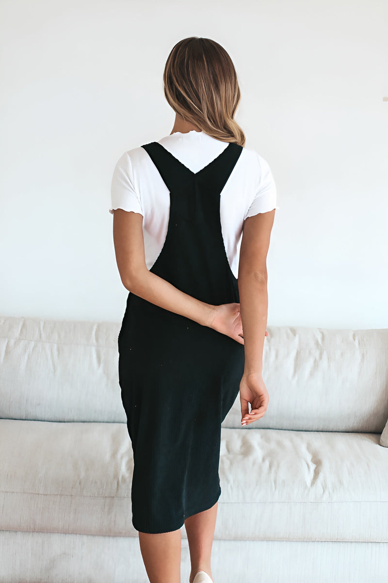 Patty Overall Dress in Black – SophiasStyle.com