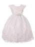 Rain Kids Little Girls White Hand Beaded Allover Lace Applique Baptism Dress 2-6 - SophiasStyle.com