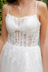 Womens Elegant Ivory A-Line Wedding Dress with Corset Bodice and Slit – Bridal Gown with Tulle Skirt, Sizes S-4XL