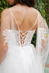 Womens Elegant Ivory A-Line Wedding Dress with Corset Bodice and Slit – Bridal Gown with Tulle Skirt, Sizes S-4XL