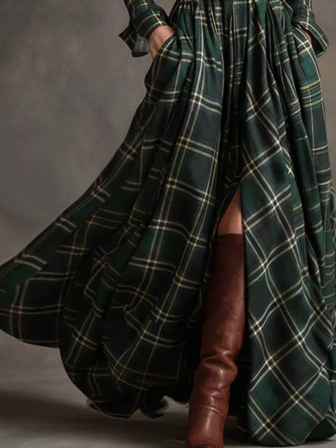 plaid-button-front-maxi-shirt-dress-OhSoStyled-Sophia's-Style-6