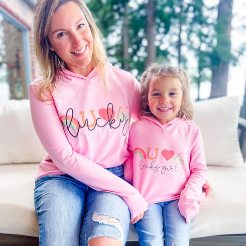 lucky-girl-hoodies-adult-kid-sizes-makena-lane - Sophia's Style -1