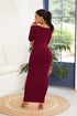 round-neck-long-sleeve-maxi-wrap-dress Sophia's Trends - Sophia's Style-Burgundy-M