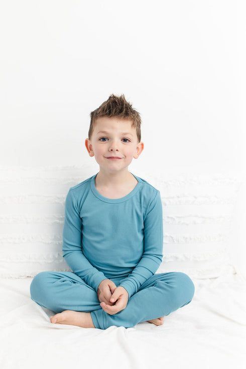 pacific-blue-ribbed-long-sleeve-pjs Big Dreams Little Jammie Session Sophia's Style-4
