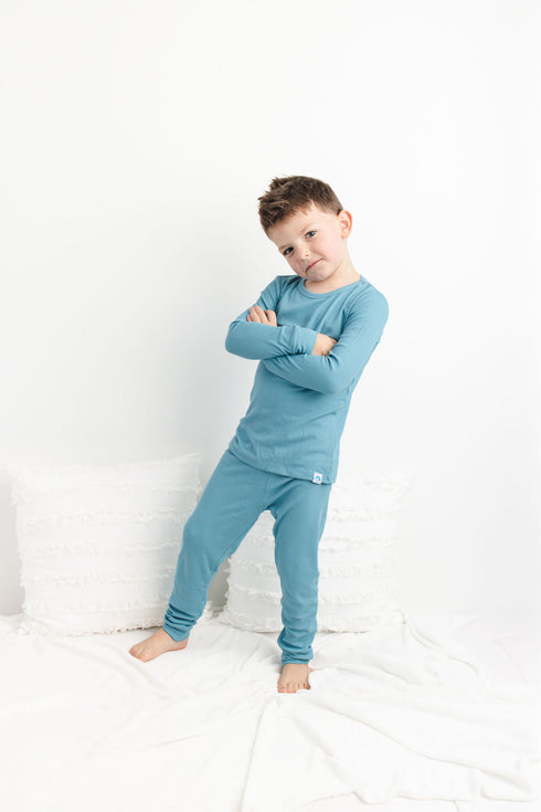 pacific-blue-ribbed-long-sleeve-pjs Big Dreams Little Jammie Session Sophia's Style-3