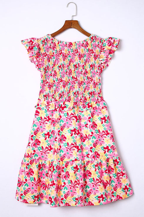 smocked-floral-v-neck-ruffled-cap-sleeve-dress OhSoStyled - Sophia's Style-7