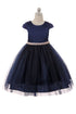 Big Girls Cap Sleeve Satin Tulle Plus Size Dress, Sizes 18.5-20.5