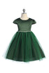 Big Girls Cap Sleeve Waistline Trim Satin Tulle Plus Size Dress 16.5-20.5
