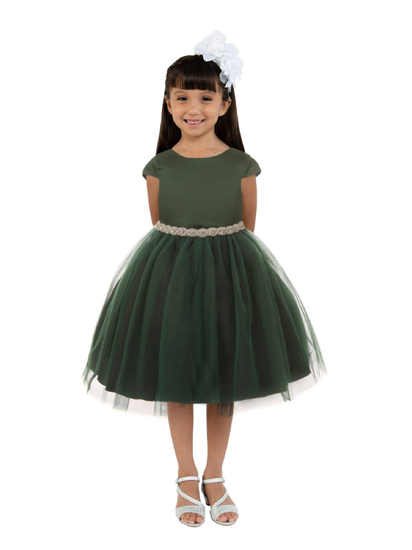 Big Girls Cap Sleeve Satin Tulle Plus Size Dress, Sizes 18.5-20.5