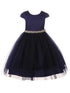 Big Girls Cap Sleeve Satin Tulle Plus Size Dress, Sizes 18.5-20.5