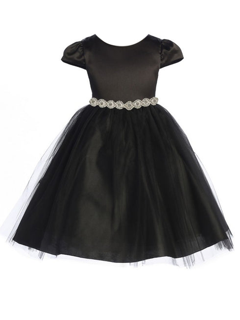 Big Girls Cap Sleeve Satin Tulle Plus Size Dress, Sizes 18.5-20.5