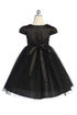 Big Girls Cap Sleeve Waistline Trim Satin Tulle Plus Size Dress 16.5-20.5