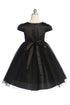 Girls Cap Sleeve Waistline Trim Satin Tulle Junior Bridesmaid Dress 2-14