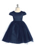 Big Girls Cap Sleeve Satin Tulle Plus Size Dress 16.5-20.5