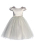 Kids Dream Big Girls Silver Cap Sleeve Satin Tulle Plus Size Dress 16.5-20.5 - SophiasStyle.com