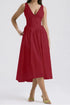 ruched-v-neck-sleeveless-dress-with-pockets OhSoStyled at Sophia's Style-6