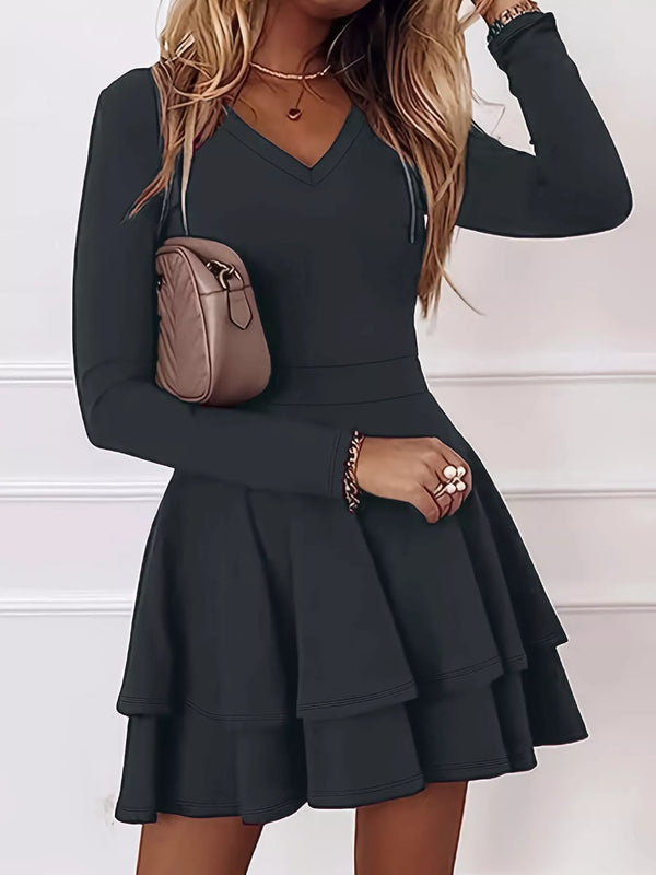 v-neck-layered-ruffle-mini-dress-OhSoStyled-Sophia's-Style-1