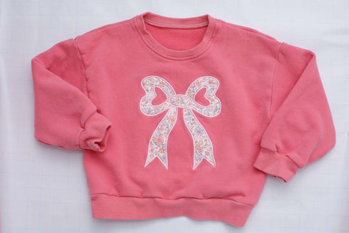 applique-floral-bow-crewneck-sweatshirt Little Joy Co - Sophia's Style-11