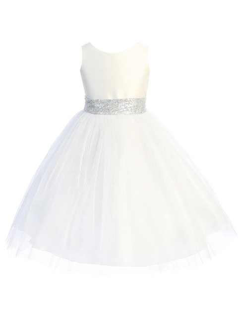Big Girls Sequin Glitter Tulle Flower Girl Dress, Sizes 16.5-20.5