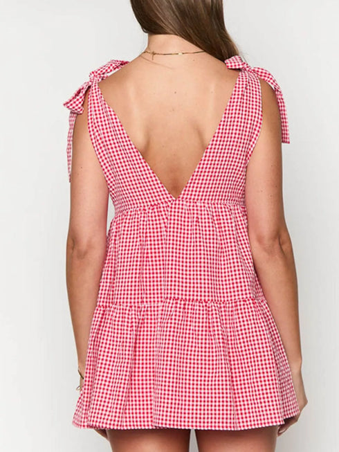 gingham-tie-shoulder-mini-dress-OhSoStyled-Sophia's-Style-3