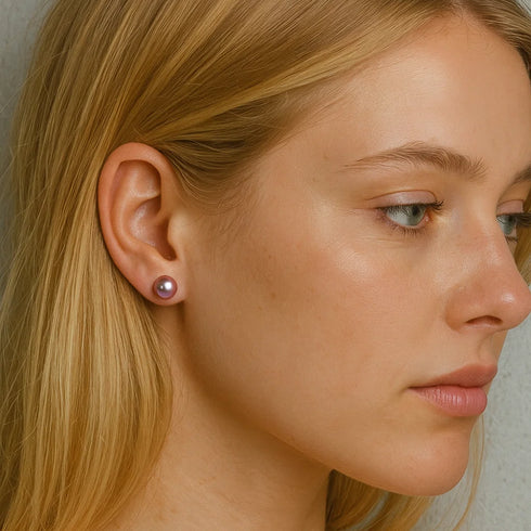 pearl-earrings-pearl-stud-earrings-champagne-pearl-earrings-Sophia's Style-2