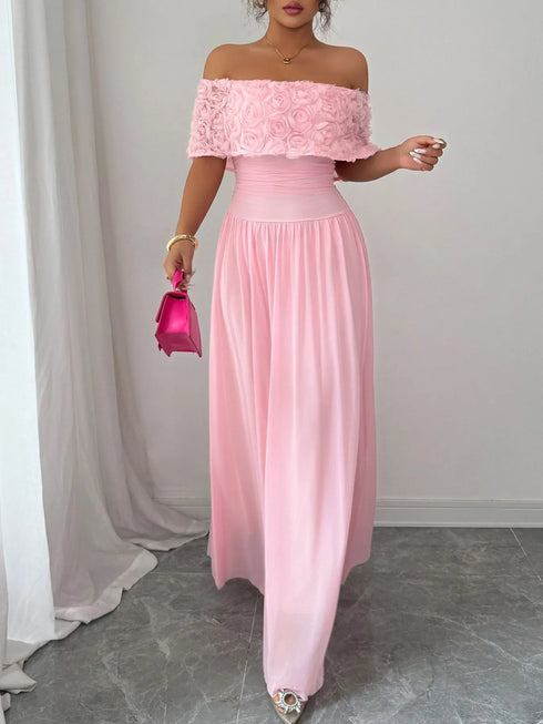 off-shoulder-rose-embellished-maxi-dress-OhSoStyled-Sophia's-Style-3