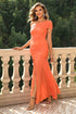 one-shoulder-ruched-maxi-dress Sophia's Trends - Sophia's Style-Caramel-L