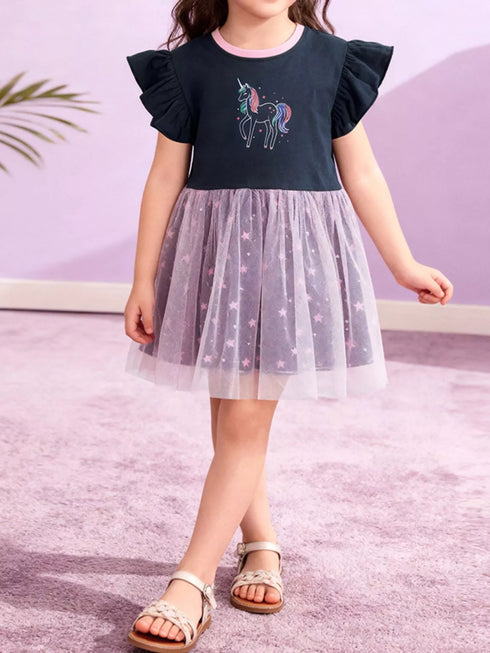 childrens-unicorn-graphic-ruffle-sleeve-tulle-dress-1-ohso-kids-sophias-style-2