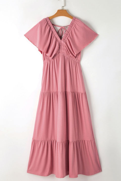 ruffled-v-neck-flutter-sleeve-maxi-dress OhSoStyled - Sophia's Style-10