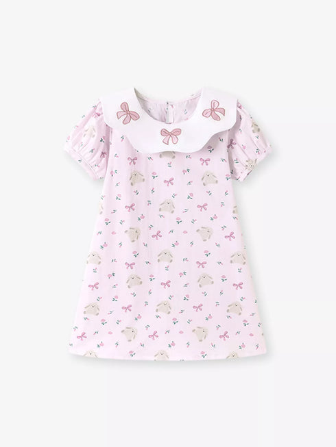 childrens-bow-print-peter-pan-collar-dress-ohso-kids-sophias-styleDresses-1