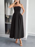 strapless-a-line-midi-dress-with-pockets-OhSoStyled-Sophia's-Style-1