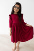 burgundy-ruffle-twirl-dress Mila & Rose - Sophia's Style-Burgundy Ruffle Twirl Dress-6-12M--1
