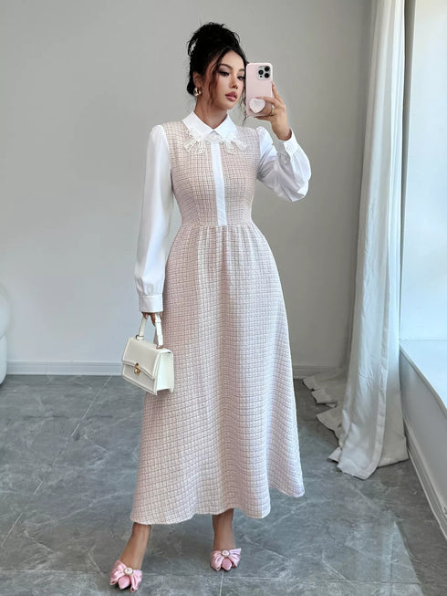 tweed-long-sleeve-a-line-midi-dress-OhSoStyled-Sophia's-Style-5