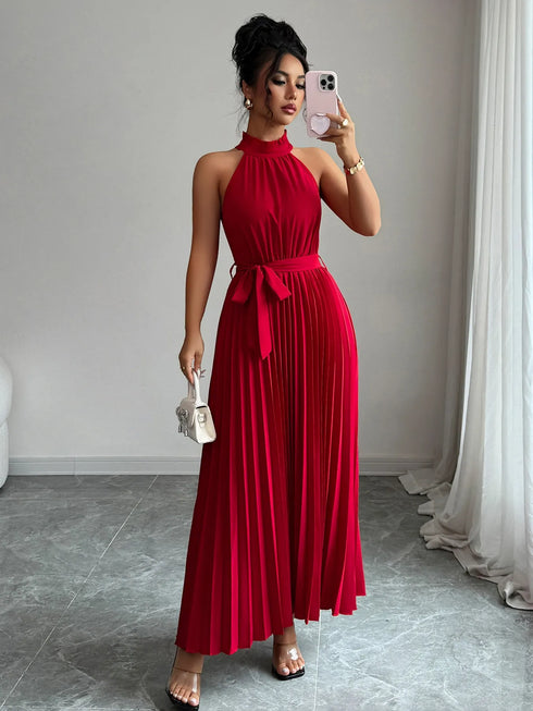 pleated-halter-neck-tie-waist-maxi-dress-OhSoStyled-Sophia's-Style-5