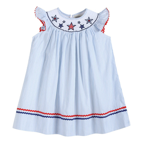 4th-of-july-blue-striped-stars-smocked-bishop-dress-lil-cactus-sophias-styleBishop Dress-1
