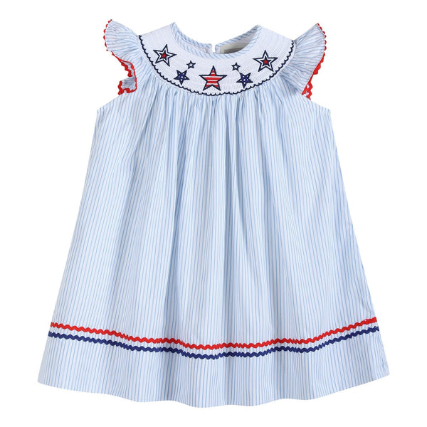 4th-of-july-blue-striped-stars-smocked-bishop-dress-lil-cactus-sophias-styleBishop Dress-1