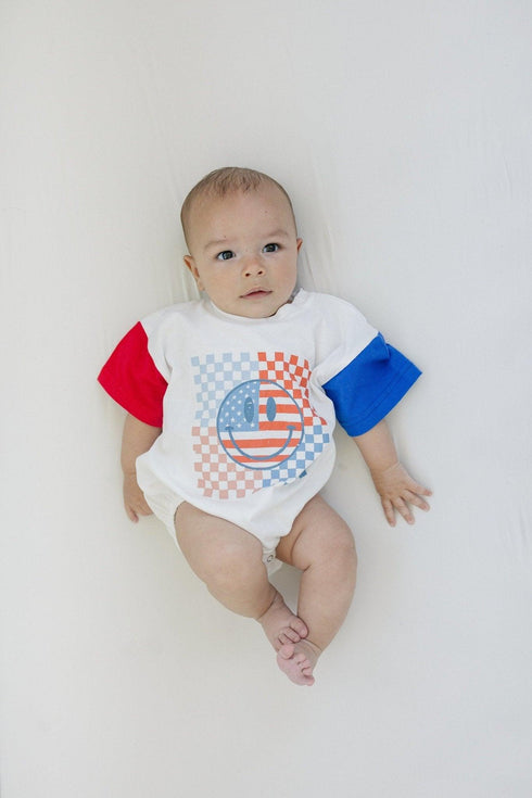 4th-of-july-checker-smiley-t-shirt-romper Little Joy Co - Sophia's Style-4