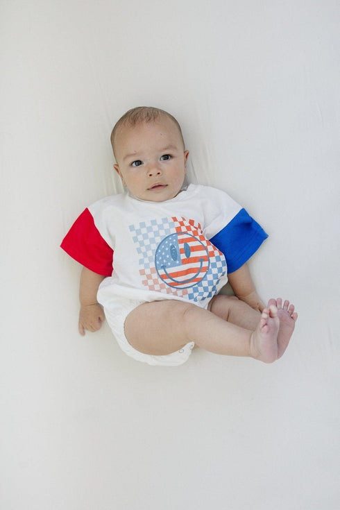 4th-of-july-checker-smiley-t-shirt-romper Little Joy Co - Sophia's Style-5