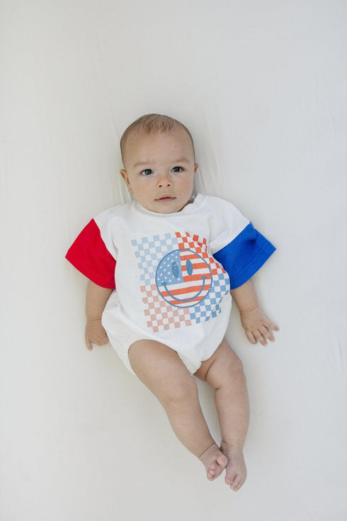 4th-of-july-checker-smiley-t-shirt-romper Little Joy Co - Sophia's Style-6