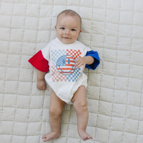 4th-of-july-checker-smiley-t-shirt-romper Little Joy Co - Sophia's Style-7